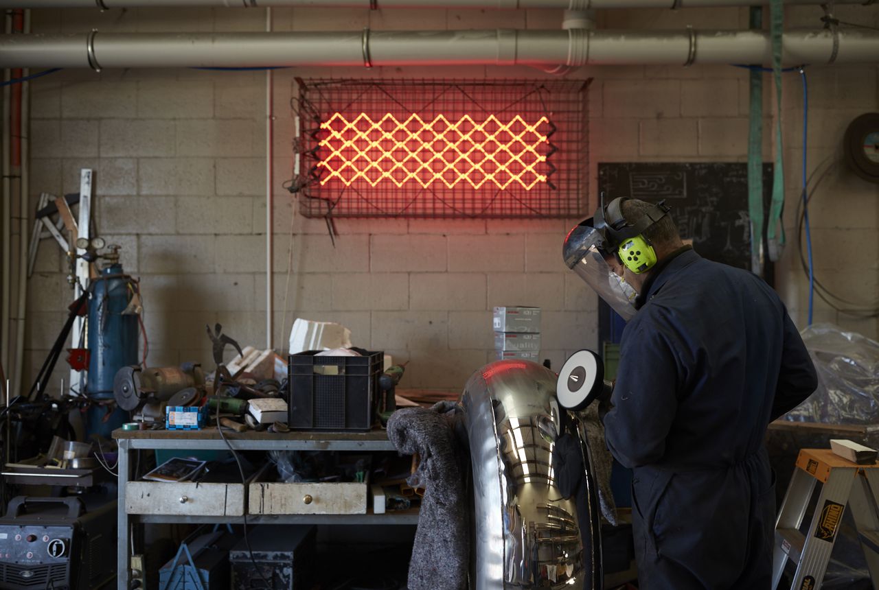  David McCracken working in his studio. Photo by Sam Hartnett