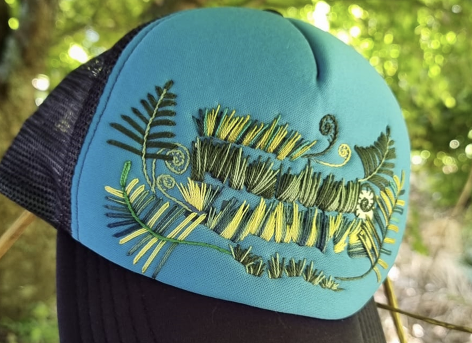  Embroidered Upcycling: Ferns & Leaves