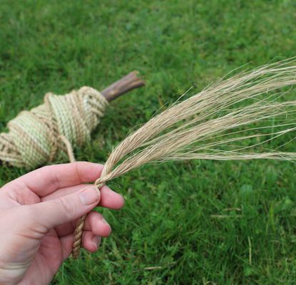  Making muka from tī kōuka