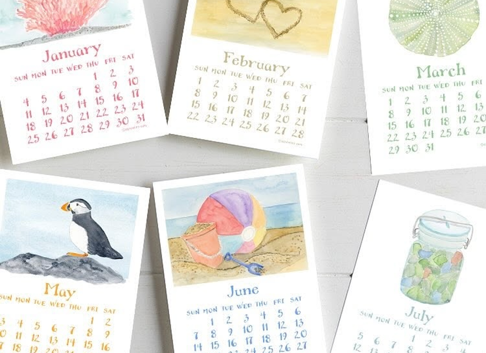  Watercolour Calendars
